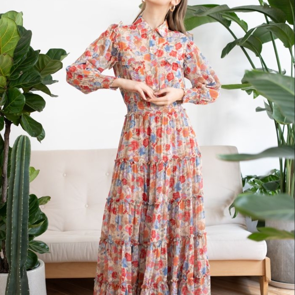 Floral Long Sleeve Dress